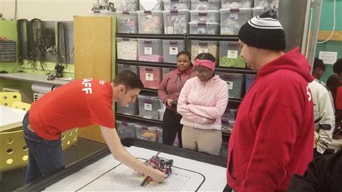 students receiving direction 